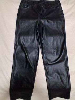 Joie Black Leather Straight-Leg Men's Pants